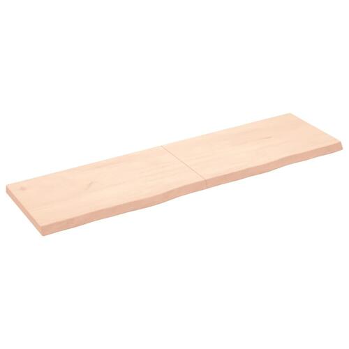 Bordplade til badeværelse 180x50x(2-6)cm massivt træ ubehandlet