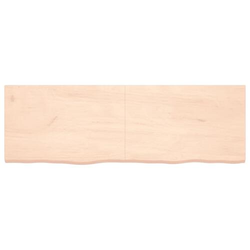 Bordplade til badeværelse 180x60x(2-4)cm massivt træ ubehandlet