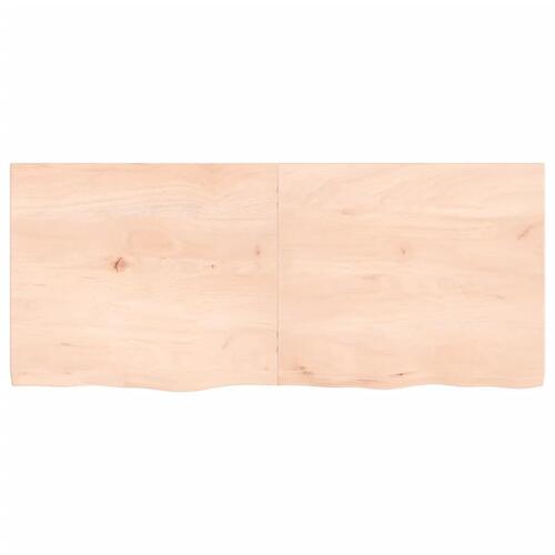 Bordplade 140x60x(2-4) cm ubehandlet massivt egetræ