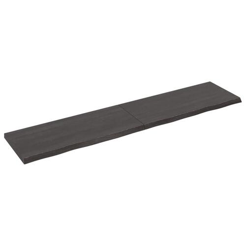 Bordplade til badeværelse 180x40x(2-4) cm massivt træ mørkebrun