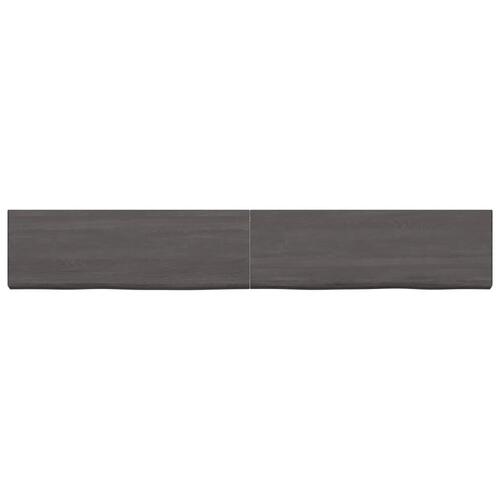 Bordplade til badeværelse 180x40x(2-4) cm massivt træ mørkebrun