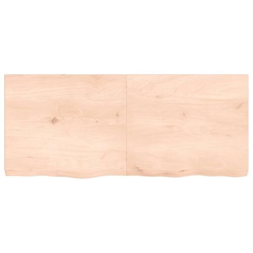 Bordplade 140x60x(2-6) cm ubehandlet massivt egetræ