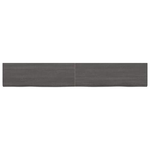 Bordplade til badeværelse 180x30x(2-6) cm massivt træ mørkebrun