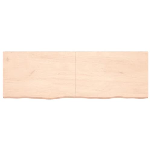 Bordplade til badeværelse 180x60x(2-6)cm massivt træ ubehandlet