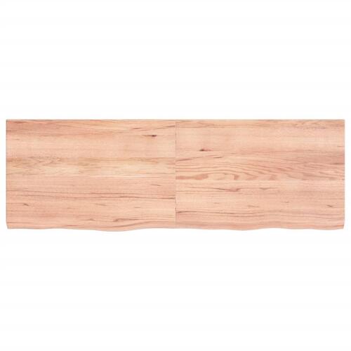 Bordplade 120x40x(2-4) cm behandlet massivt egetræ lysebrun