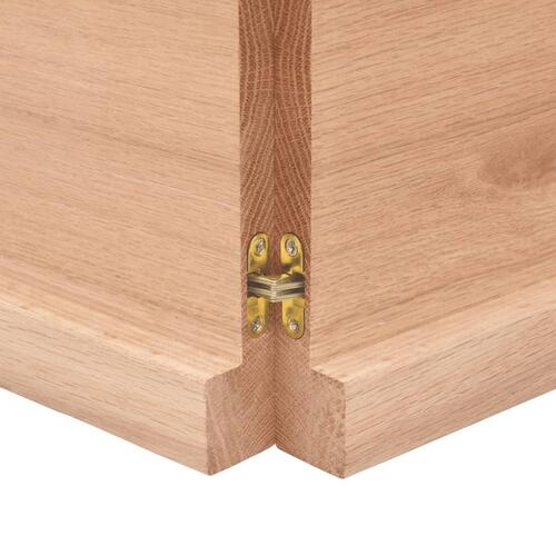 Bordplade 120x40x(2-4) cm behandlet massivt egetræ lysebrun