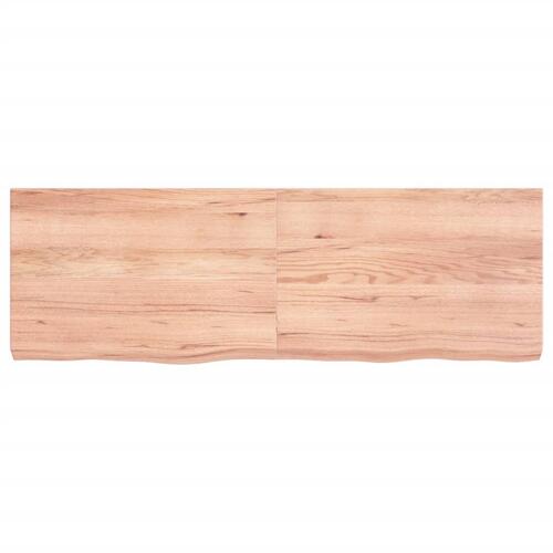 Bordplade 120x40x(2-6) cm behandlet massivt egetræ lysebrun