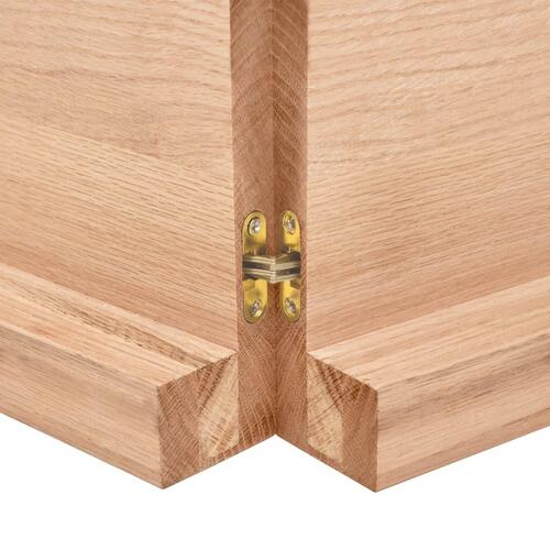 Bordplade 120x40x(2-6) cm behandlet massivt egetræ lysebrun