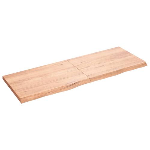 Bordplade 140x50x(2-4) cm behandlet massivt egetræ lysebrun