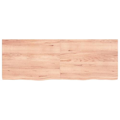 Bordplade 140x50x(2-4) cm behandlet massivt egetræ lysebrun