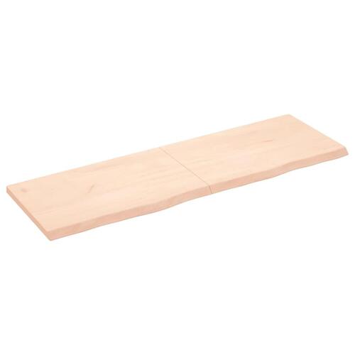 Bordplade til badeværelse 160x50x(2-4)cm massivt træ ubehandlet