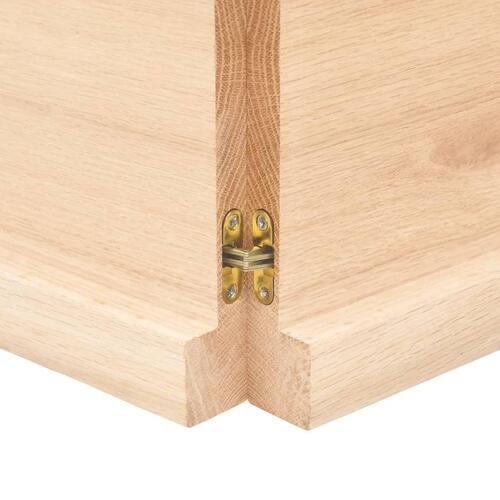 Bordplade til badeværelse 200x50x(2-4)cm massivt træ ubehandlet