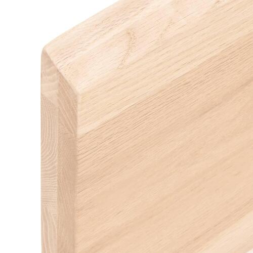 Bordplade til badeværelse 200x50x(2-4)cm massivt træ ubehandlet