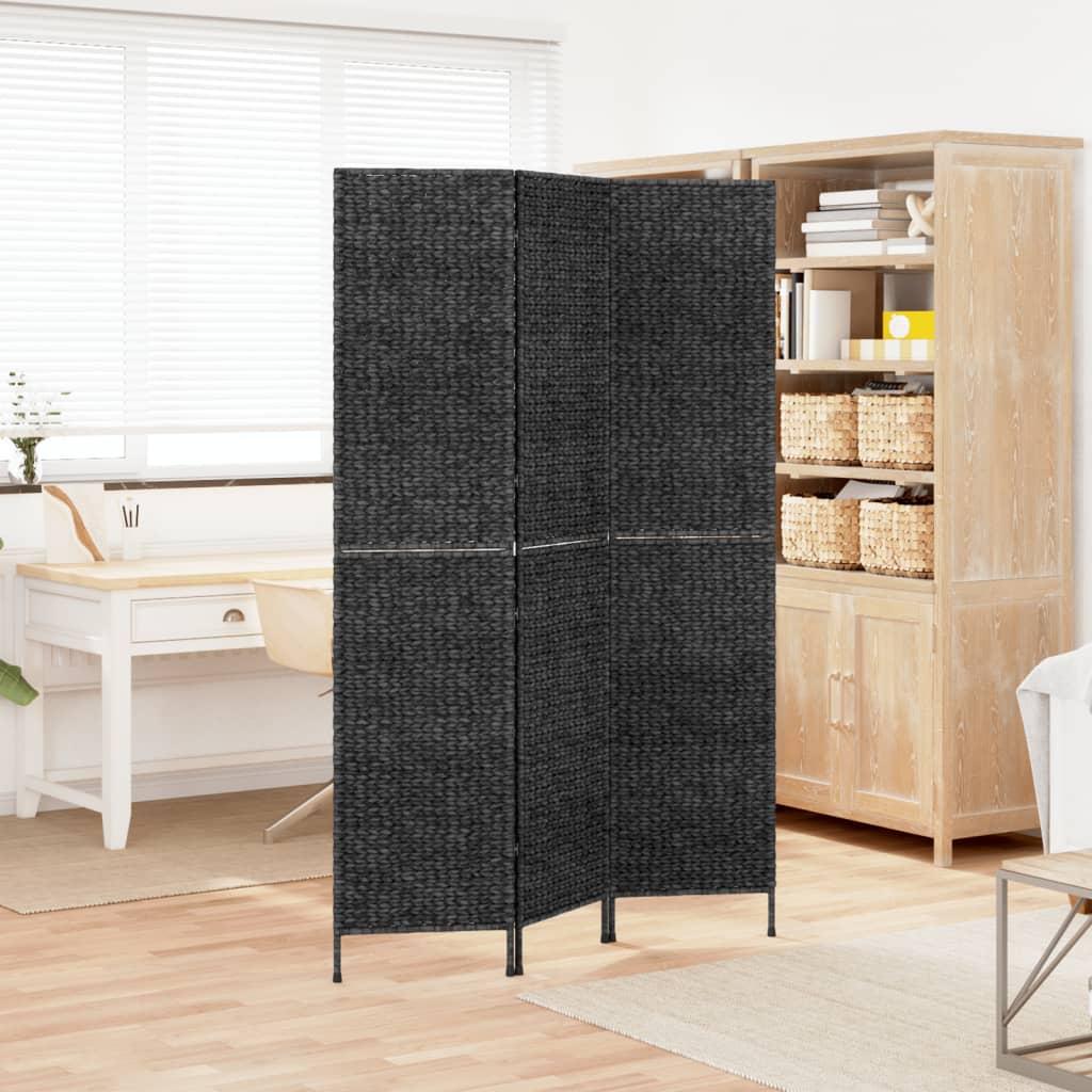 Rumdeler med 3 paneler 122x180 cm vandhyacint sort