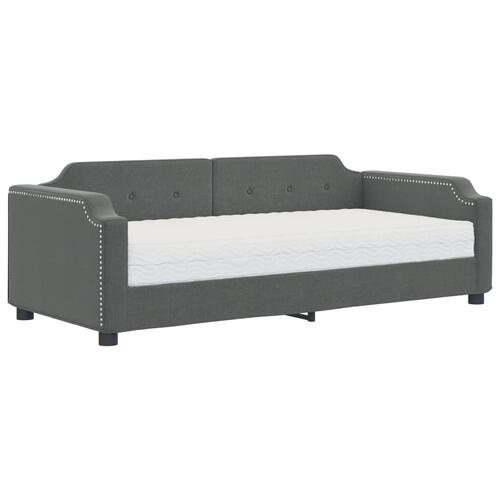 Daybed med madras 90x200 cm stof mørkegrå