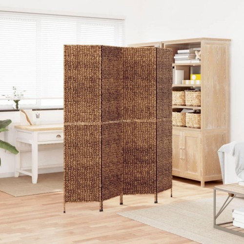 Rumdeler med 4 paneler i vandhyacint - 163×180 cm, brun