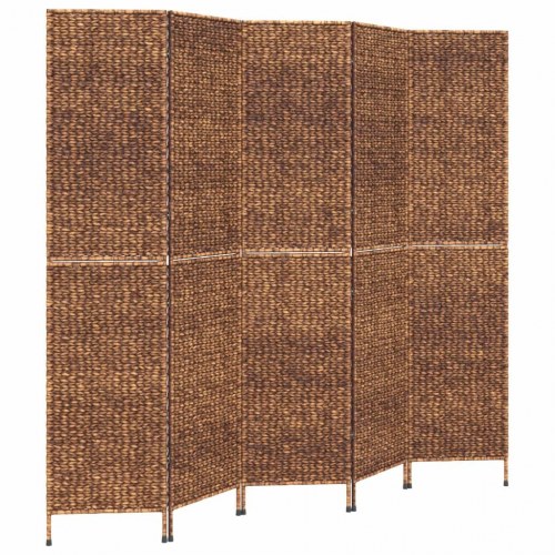 Rumdeler med 5 paneler i vandhyacint - 205 × 180 cm, brun