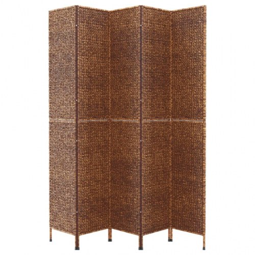 Rumdeler med 5 paneler i vandhyacint - 205 × 180 cm, brun