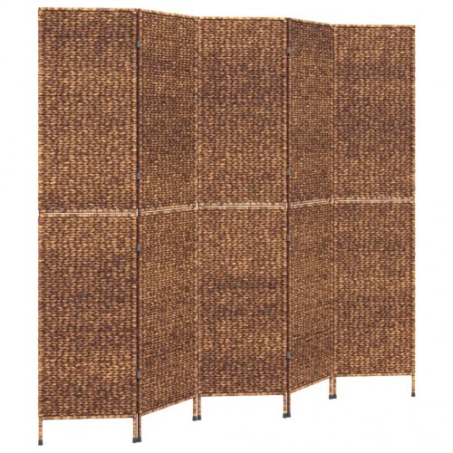 Rumdeler med 5 paneler i vandhyacint - 205 × 180 cm, brun