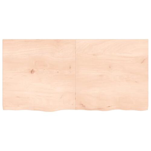 Bordplade til badeværelse 120x60x(2-4)cm massivt træ ubehandlet