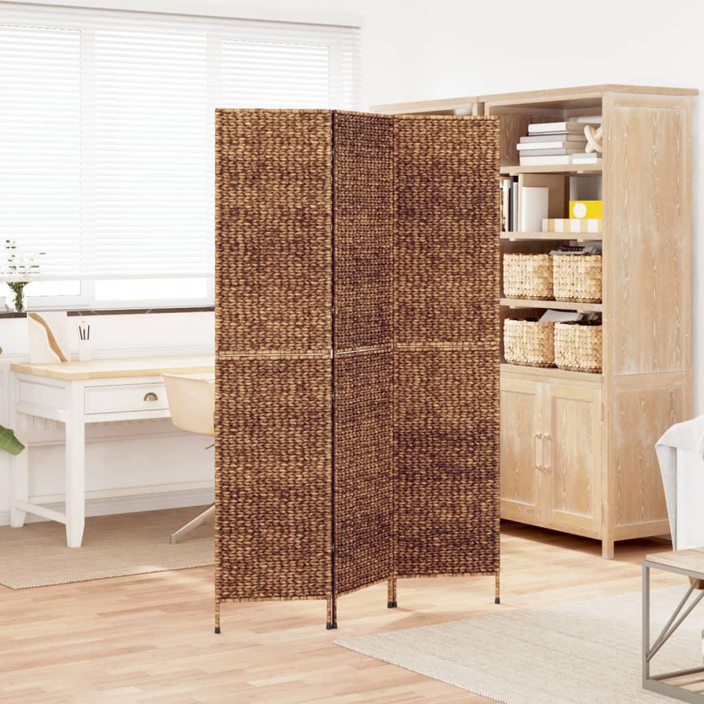 Rumdeler med 3 paneler 122x180 cm vandhyacint brun