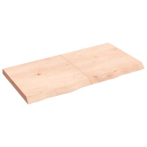 Bordplade til badeværelse 120x60x(2-6)cm massivt træ ubehandlet