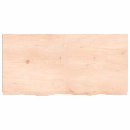 Bordplade til badeværelse 120x60x(2-6)cm massivt træ ubehandlet