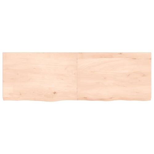 Bordplade til badeværelse 120x40x(2-4)cm massivt træ ubehandlet