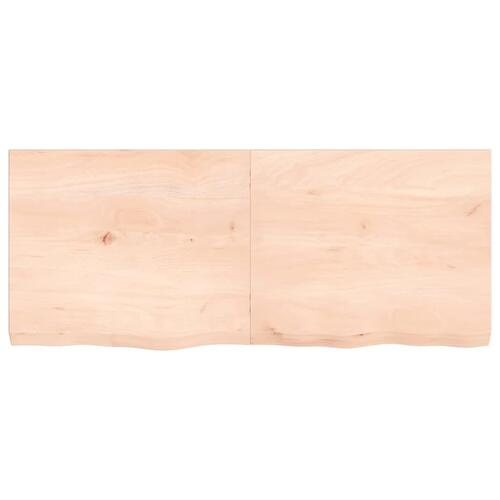 Bordplade til badeværelse 120x50x(2-6)cm massivt træ ubehandlet