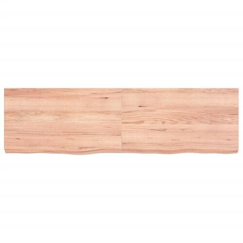 Bordplade til badeværelse 140x40x(2-6) cm massivt træ lysebrun
