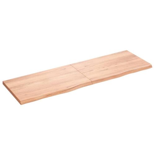 Bordplade til badeværelse 160x50x(2-4) cm massivt træ lysebrun