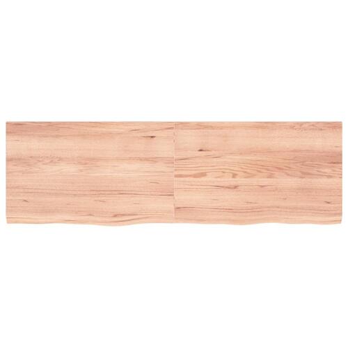 Bordplade til badeværelse 160x50x(2-4) cm massivt træ lysebrun