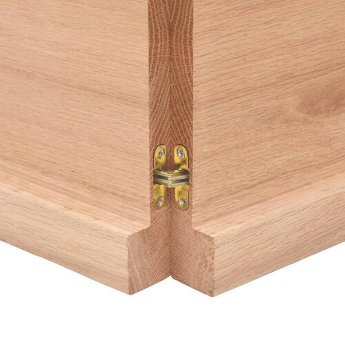 Bordplade til badeværelse 160x50x(2-4) cm massivt træ lysebrun