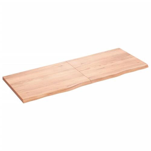 Bordplade til badeværelse 160x60x(2-4) cm massivt træ lysebrun