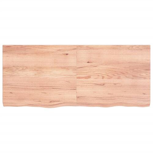 Bordplade til badeværelse 140x60x(2-6) cm massivt træ lysebrun
