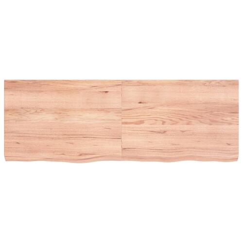 Bordplade til badeværelse 140x50x(2-6) cm massivt træ lysebrun