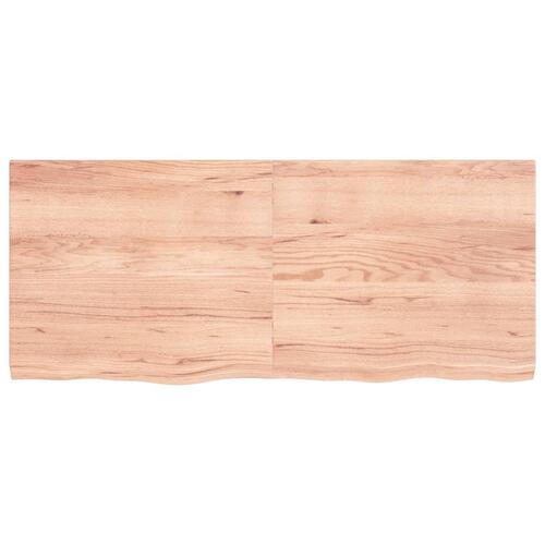 Bordplade til badeværelse 140x60x(2-4) cm massivt træ lysebrun
