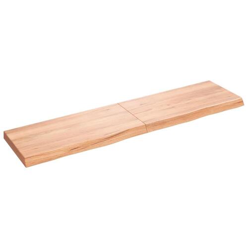 Bordplade til badeværelse 160x40x(2-6) cm massivt træ lysebrun