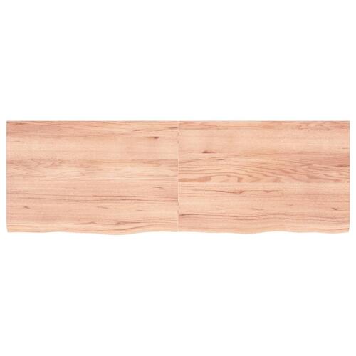 Bordplade til badeværelse 180x60x(2-4) cm massivt træ lysebrun