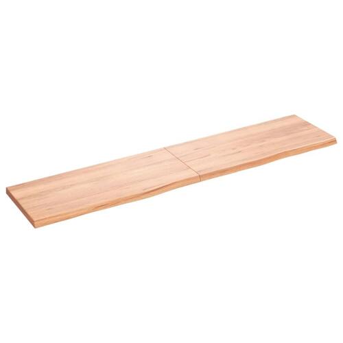 Bordplade til badeværelse 180x40x(2-4) cm massivt træ lysebrun