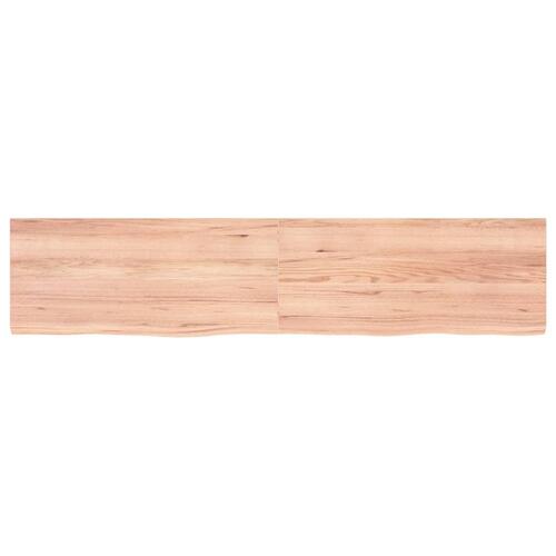 Bordplade til badeværelse 180x40x(2-4) cm massivt træ lysebrun