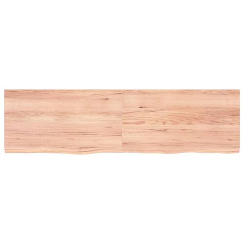 Bordplade til badeværelse 180x50x(2-4) cm massivt træ lysebrun