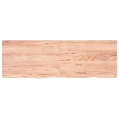 Bordplade til badeværelse 180x60x(2-6) cm massivt træ lysebrun