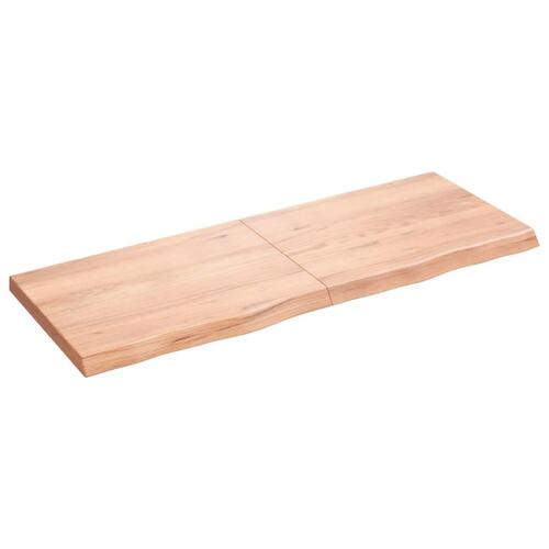 Bordplade til badeværelse 160x60x(2-6) cm massivt træ lysebrun