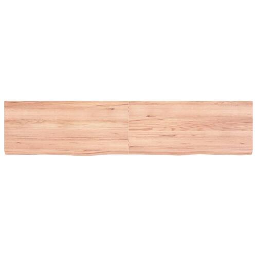 Bordplade til badeværelse 180x40x(2-6) cm massivt træ lysebrun