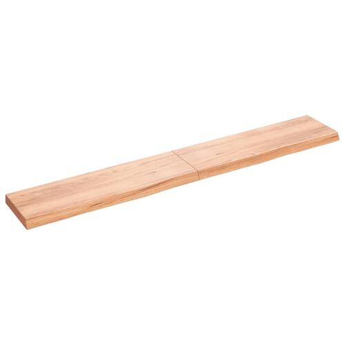 Bordplade til badeværelse 200x30x(2-6) cm massivt træ lysebrun