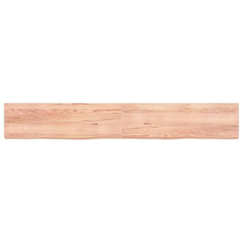 Bordplade til badeværelse 200x30x(2-6) cm massivt træ lysebrun