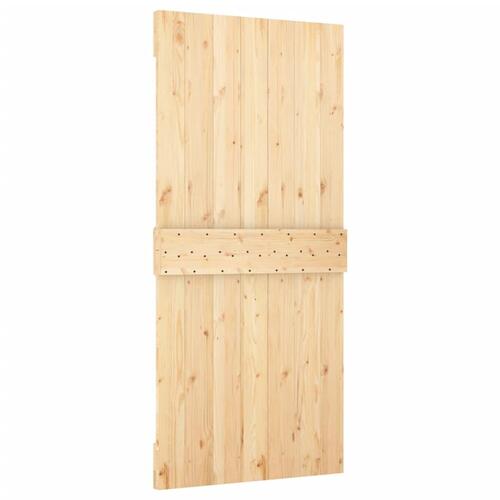 Skydedør med monteringssæt 100x210 cm massivt fyrretræ
