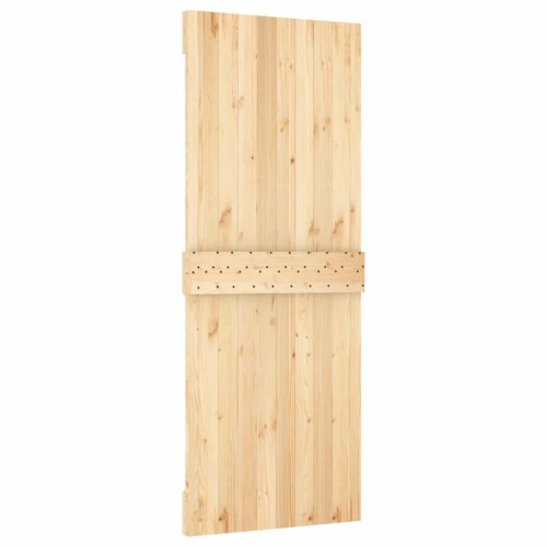 Skydedør med monteringssæt 80x210 cm massivt fyrretræ