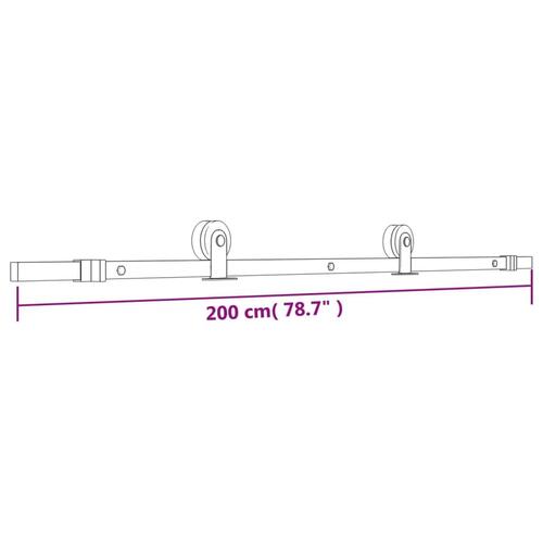 Skydedør med monteringssæt 95x210 cm massivt fyrretræ